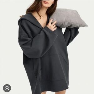 Nap Loungewear Black Slackfitted Tunic Style Hoodie sz L #B1